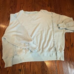 American Eagle Outfitters Light Blue Fleece Sweatshirt